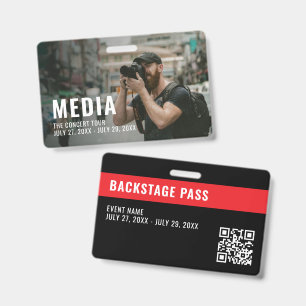 Badge d'identification de passe backstage Media Mo