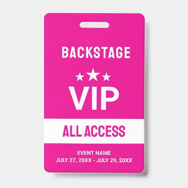 Badge d'identification de passe d'accès arrière VI (Avant)