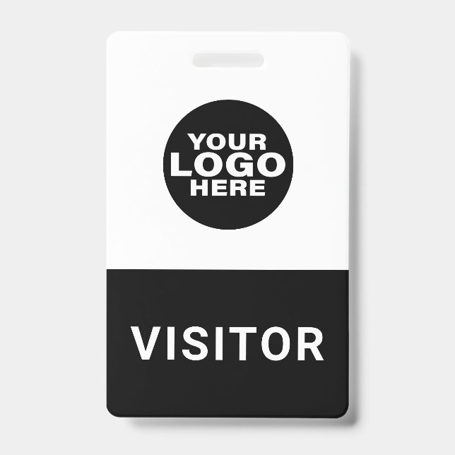 Badge d'identification de passe visiteur avec logo (Avant)