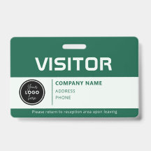 Badge d'identification de passe visiteur moderne v