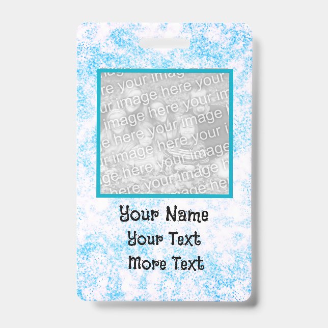 Badge d'identification de photo bleu (Avant)