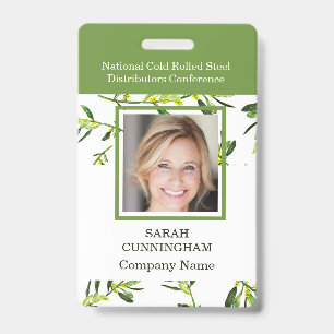 Badge d'identification de photo de feuillage vert