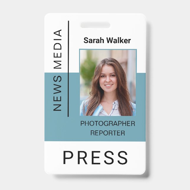 Badge d'identification de photo de presse de média (Avant)