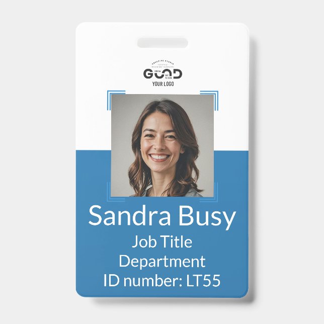 Badge d'identification de photo d'employé personna (Avant)