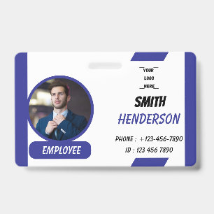 Badge d'identification de photo d'employé personna