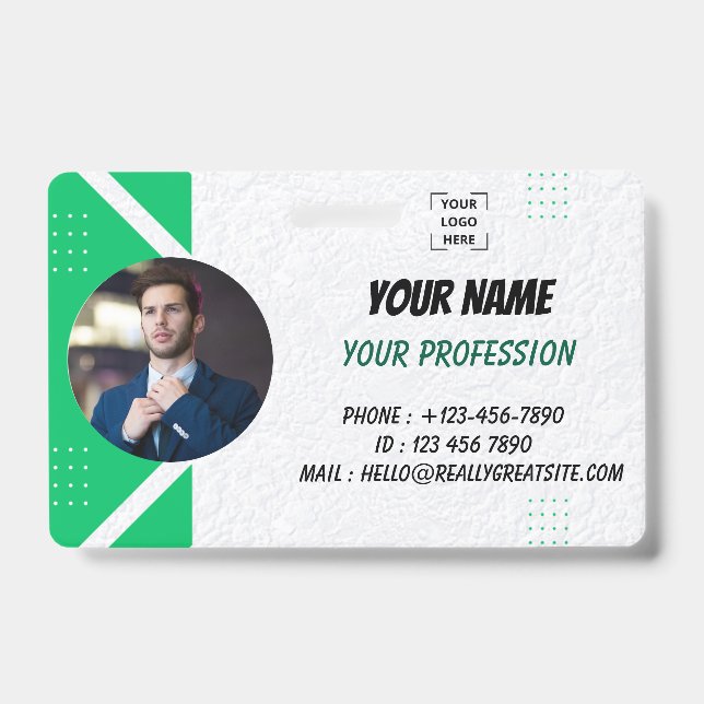 Badge d'identification de photo d'employé personna (Avant)