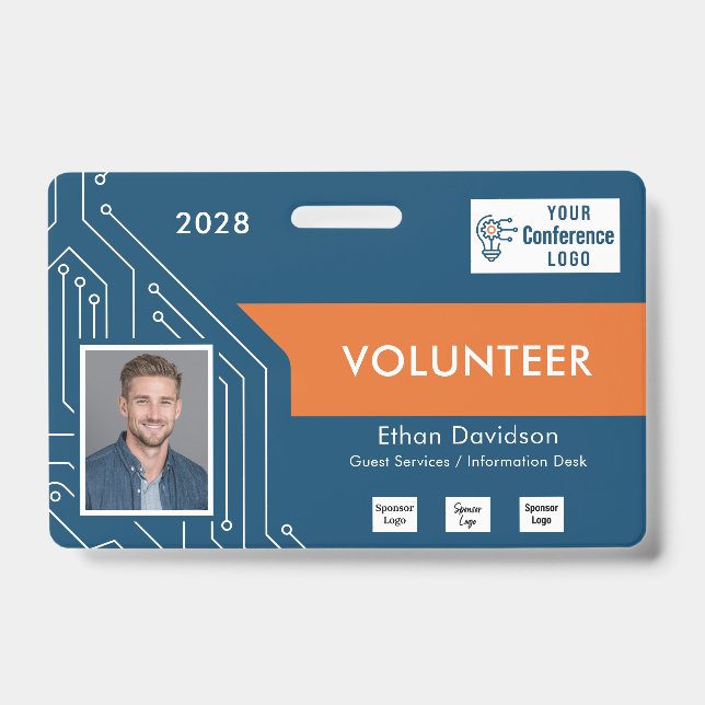 Badge d'identification de photo pour les bénévoles (Avant)