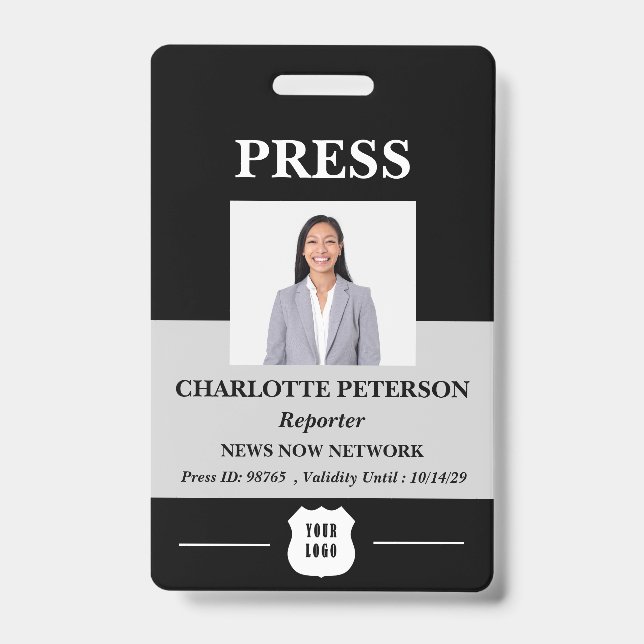 Badge d'identification de presse personnalisé avec (Avant)