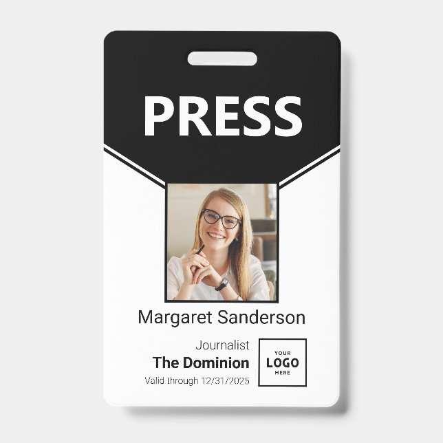 Badge d'identification de presse personnalisée ave (Avant)