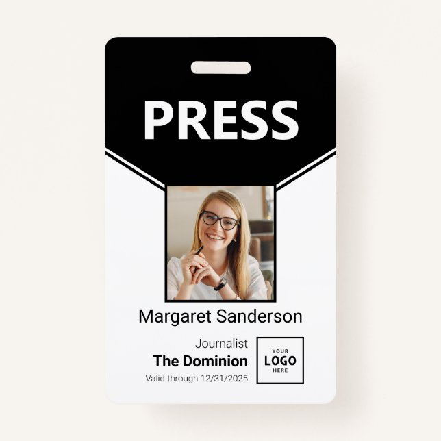 Badge d'identification de presse personnalisée ave (Devant)