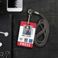 Badge d'identification de presse Red 3 Logos