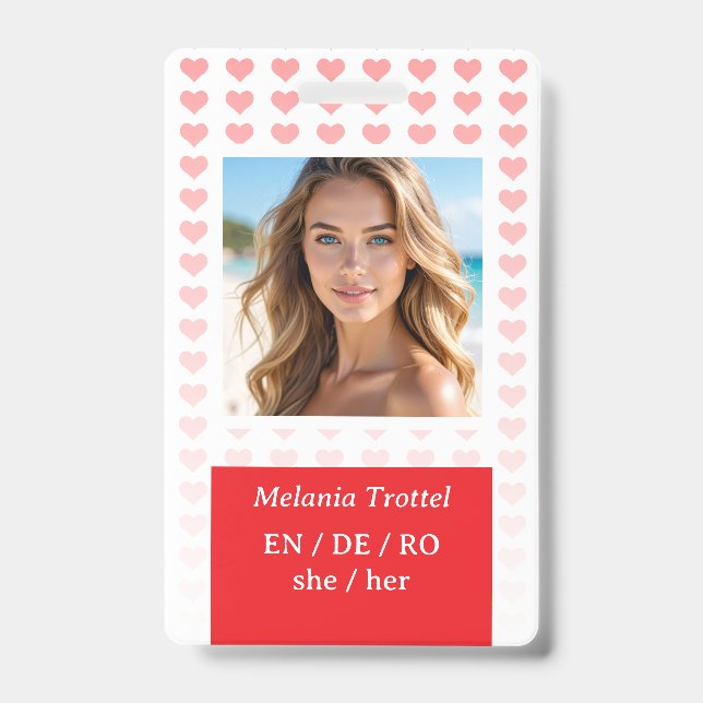 Badge d'identification de sécurité personnelle (Avant)