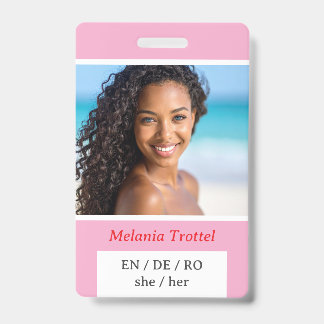 Badge d'identification de sécurité personnelle