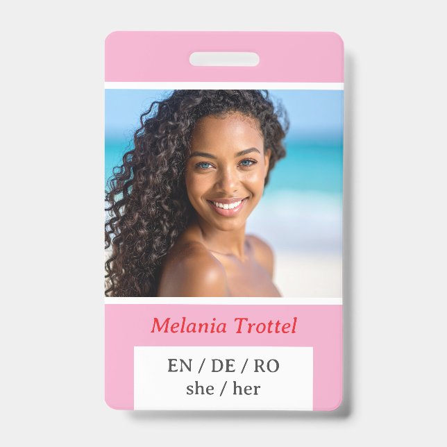 Badge d'identification de sécurité personnelle (Avant)