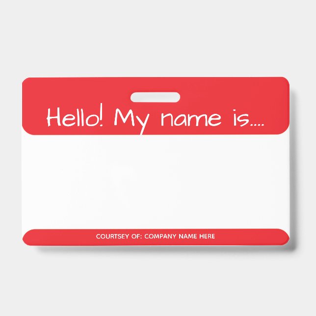 Badge d'identification de visiteur rouge (Avant)