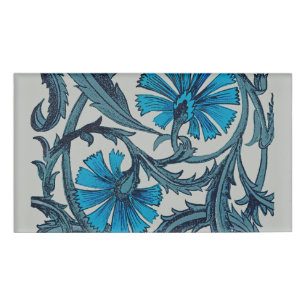Badge D'identification Décor de carreaux rustiques d'art floral antique b