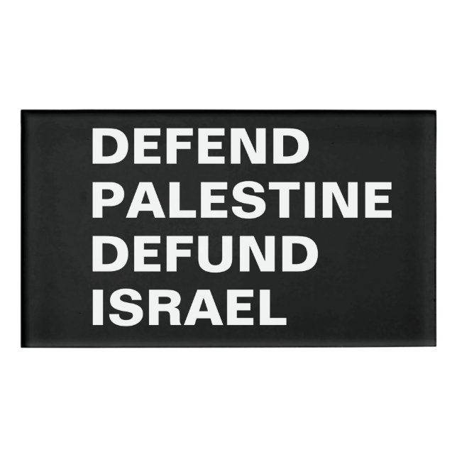 Badge D'identification Défendre la Palestine pour le remboursement d'Isra (Devant)