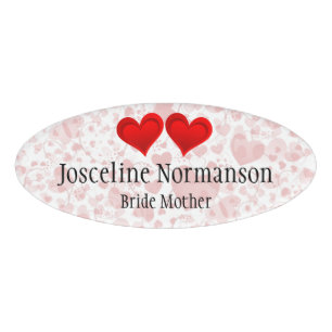 Badge D'identification Dégradés CŒUR ROUGE AMOUR + votre fond & idées
