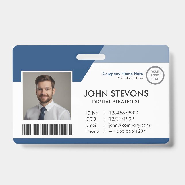 Badge d'identification d'employé avec logo de phot (Avant)