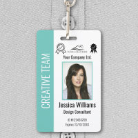 Badge d'identification d'employé d'entreprise pers