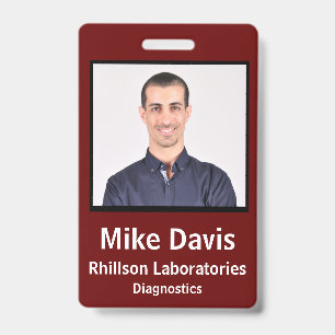 Badge d'identification d'employé modèle vertical b