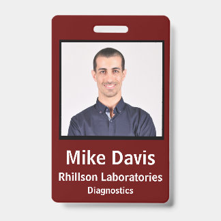 Badge d'identification d'employé modèle vertical b
