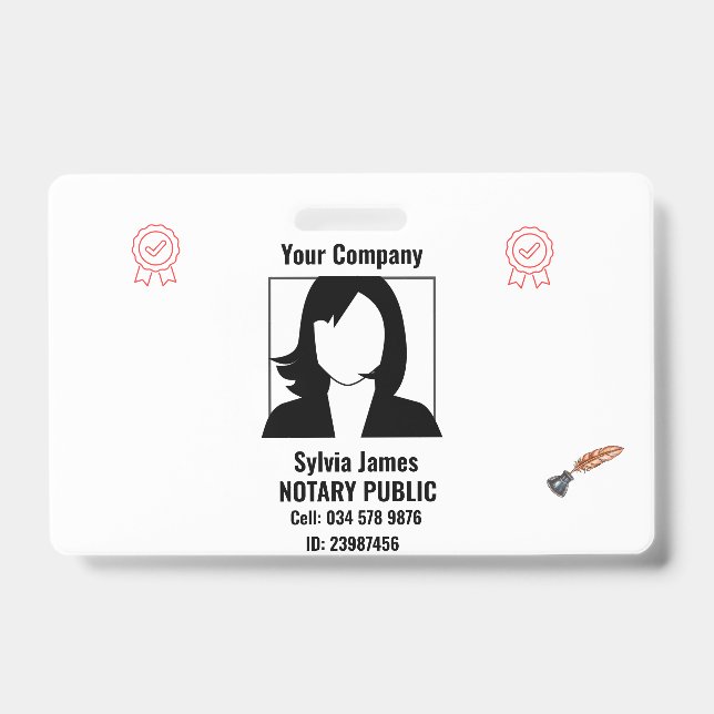 Badge d'identification d'employé personnalisé noir (Avant)
