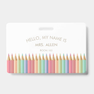 Badge d'identification d'enseignant en Pastel