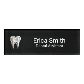 Badge D'identification Dental Assistance Dentist Tooth Logo