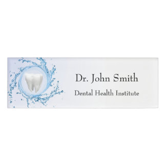 Badge D'identification Dentiste Dental Dental Dental Water Professionnel