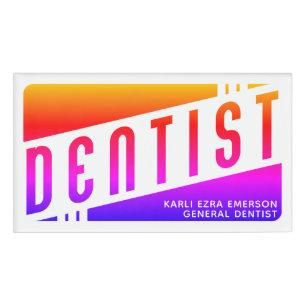 Badge D'identification dentiste rétro