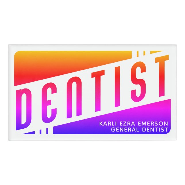 Badge D'identification dentiste rétro (Devant)