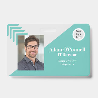 Badge d'identification d'entreprise à design simpl