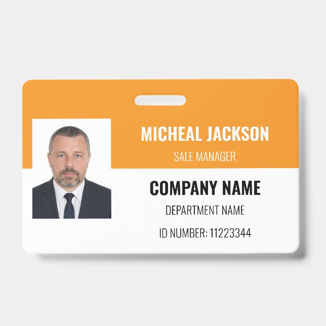 Badge d'identification d'entreprise horizontale Or (Avant)