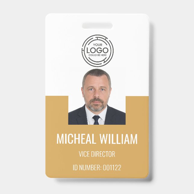 Badge d'identification d'entreprise jaune (Avant)