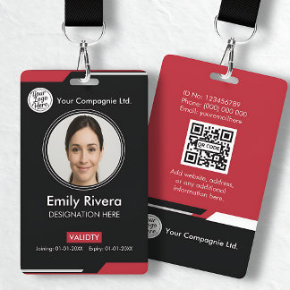 Badge d'identification d'entreprise minimaliste no
