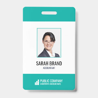 Badge d'identification d'entreprise moderne pour l