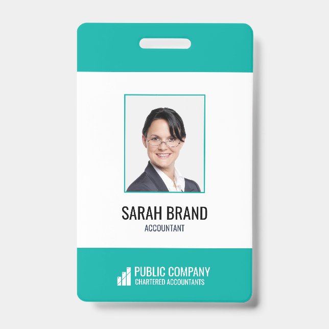 Badge d'identification d'entreprise moderne pour l (Avant)