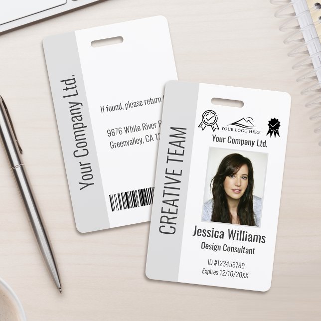 Badge d'identification d'entreprise personnalisé g (Créateur téléchargé)