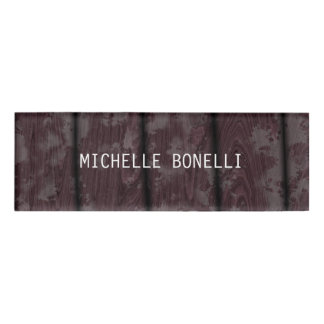 Badge D'identification Design en bois Brown Arrière - plan Plain lisible 