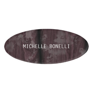 Badge D'identification Design en bois Brown Arrière - plan Plain lisible 