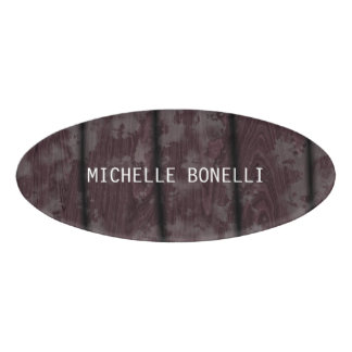 Badge D'identification Design en bois Brown Arrière - plan Plain lisible 