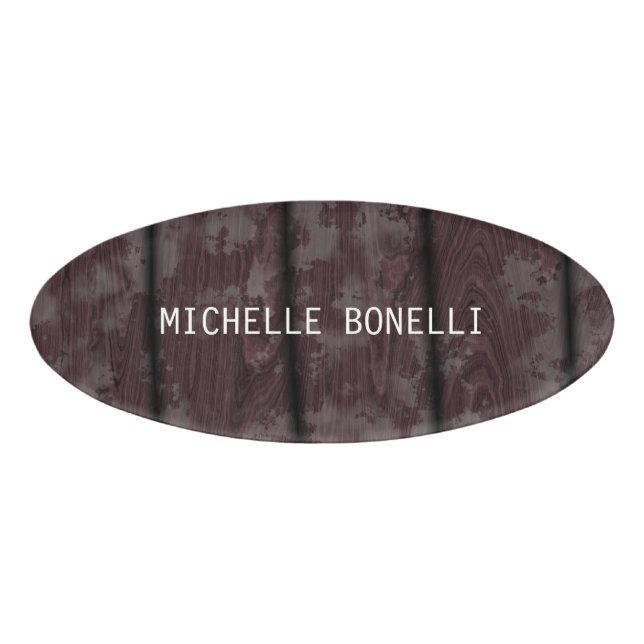 Badge D'identification Design en bois Brown Arrière - plan Plain lisible  (Devant)