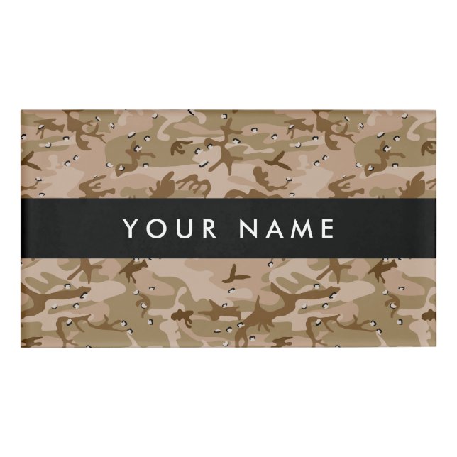 Badge D'identification Dessert Camouflage Avec Cailloux, Militaire, Armée (Devant)