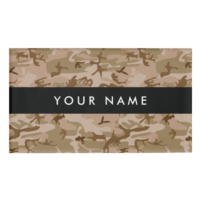 Badge D'identification Dessert Camouflage, camouflage marron, Militaire,  (Devant)