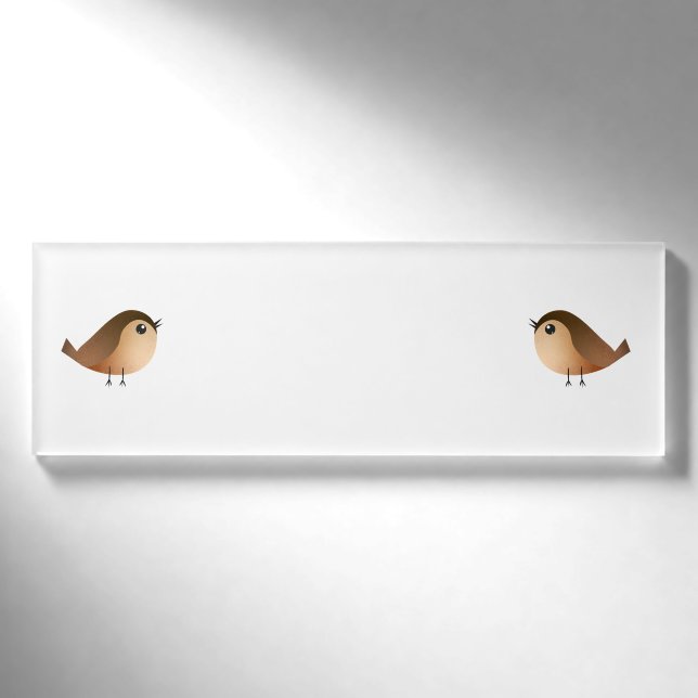 Badge D'identification Dessin animé d'oiseau moineau (Devant)