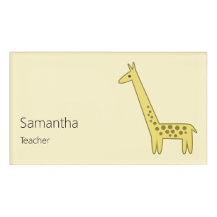 Badge D'identification Dessin de Giraffe