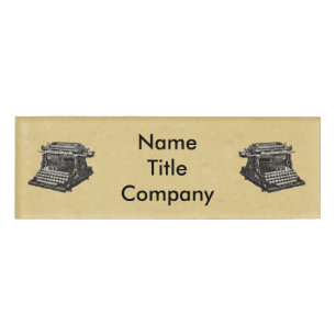 Badge D'identification Dessin de machines à écrire noires de l'ancien tem