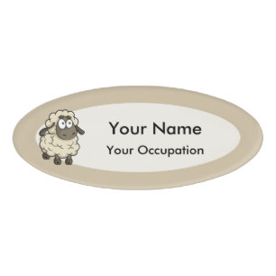Badge D'identification Dessin en mouton beige