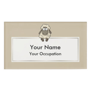 Badge D'identification Dessin en mouton beige